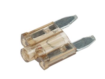 Mini-autosikring m. indikatorlys - 7,5A Brun
