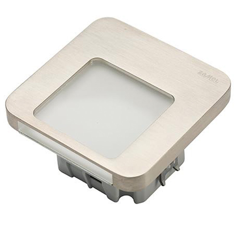 Ledix Moza 73x73 230V stål 3100K 1W Ra80 31Lm IP20