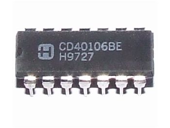 CD40106BE HEX Schmitt trigger, 6 kanaler, CMOS (DIP14)