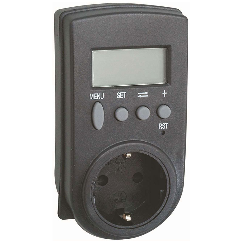 Energimåler m. schuko jord til stikkontakt 16A 230V