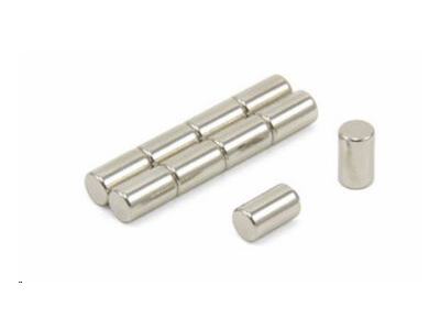 Magnet, neodynium - Cyl. N45 Ni Ø5x8mm (10 stk.)