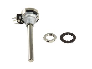 Potmeter - 10kOhm lin. metalhus metalaksel (Ø6mm)