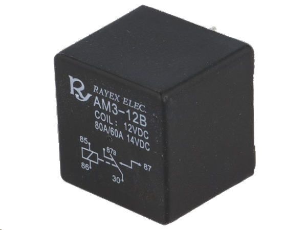 Autorelæ - 12Vdc / 80A (DC: 60A/14Vdc) 1 x skifte (SPDT)