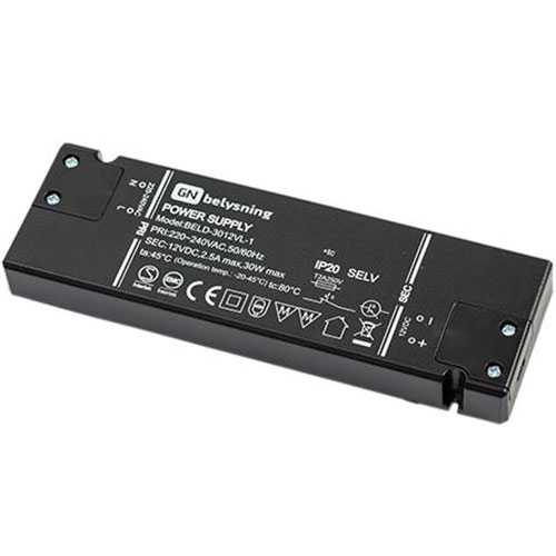 LED driver 12V DC 15W 140x48x15mm ikke dæmpbar
