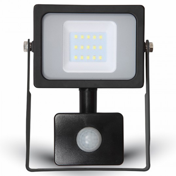 10W LED slim projektør m. sensor 4500K sort
