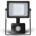 10W LED slim projektør m. sensor 4500K sort