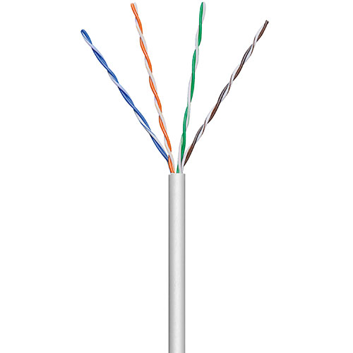 Datakabel UTP CAT5E, grå, CCA 4x2x0,24 - 305 m.