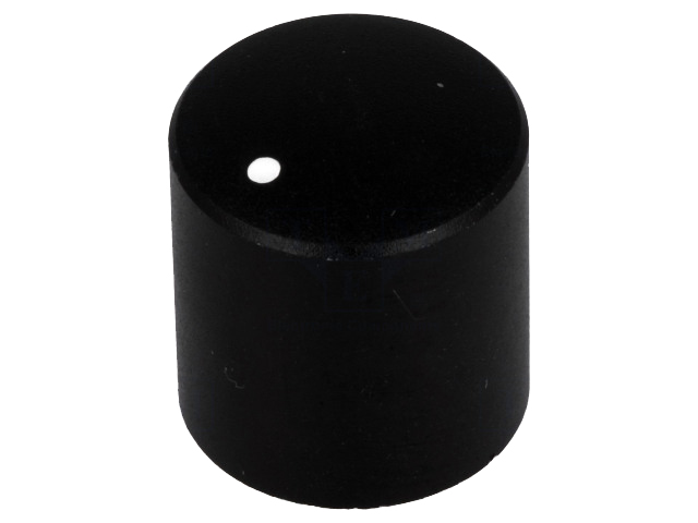 Drejeknap til 6mm aksel, Ø15x16mm, Sort