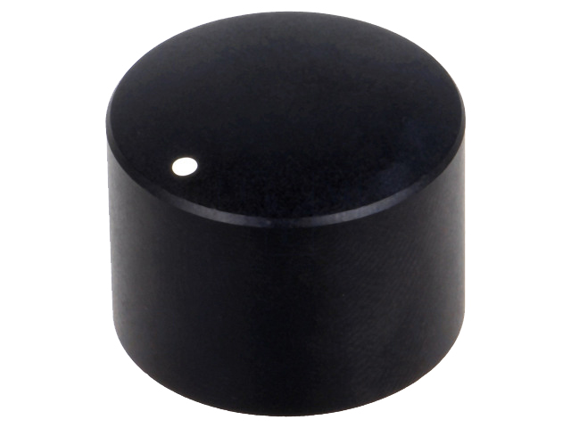 Drejeknap til 6mm aksel, Ø25x18mm, Sort