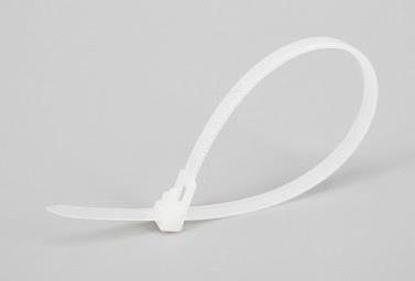 Genbrugelige kabelstrips - 7,6x200mm, Neutral (100 stk.)