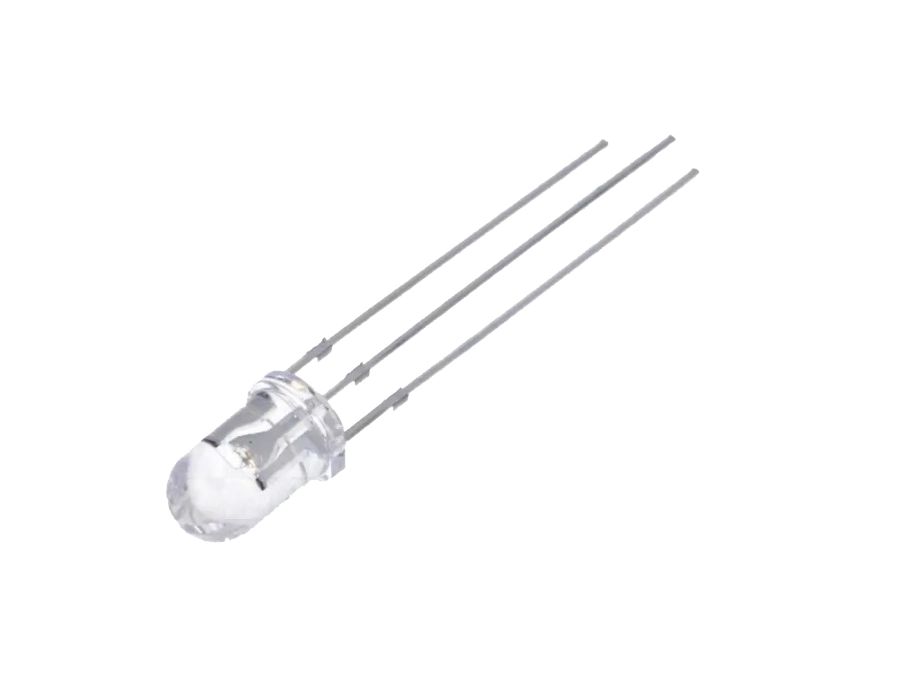 5mm LED - Rund, Klar, Rød/Gul (2180-3000mcd 30°)
