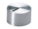 Drejeknap til 4mm aksel, Ø12,9x17,2mm,  Alu. m. sort streg