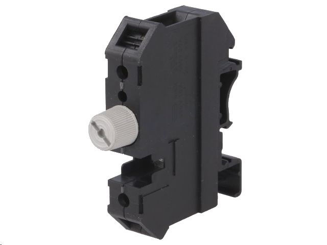DIN-skinne sikringsholder - 5x20mm sikring, 10A, Sort