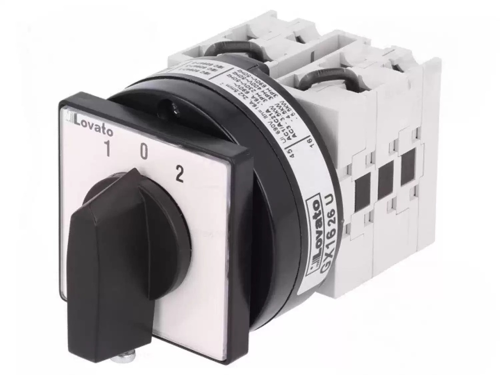 Maskin drejeafbryderkontakt - 3P, (1)-0-(2), 16A (IP65)