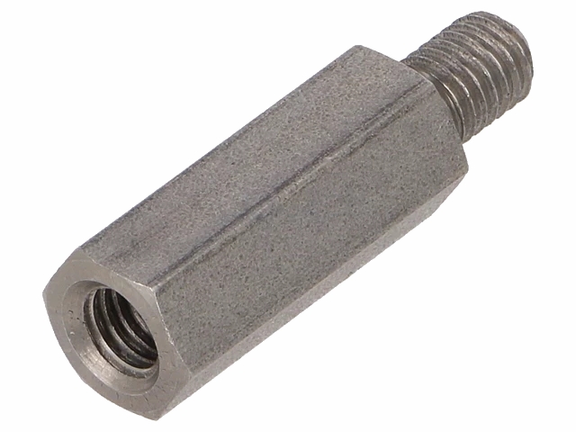 Afstandsmøtrik - 20mm rustfri stål, hun til han (M5)