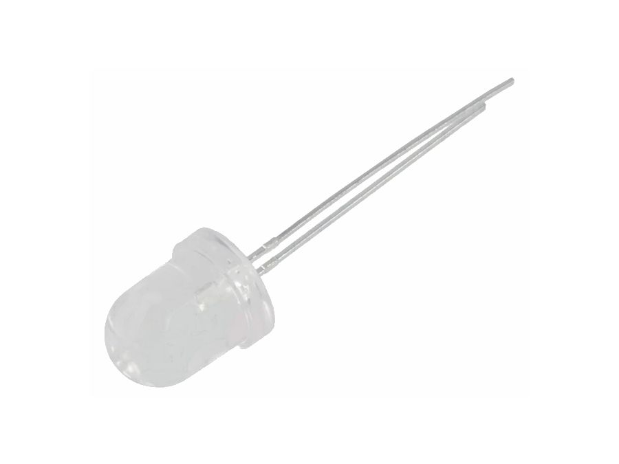 8mm LED - Rund, Vandklar, Varm hvid (8500-14000mcd 30°)
