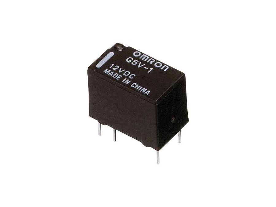 Miniature relæ - 12VDC 1A, 1 x skifte (SPDT), 6-ben 2,54mm