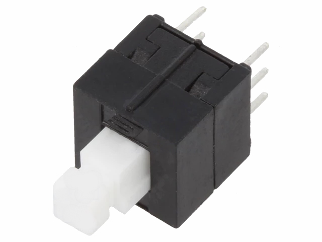 Trykkontakt til print - 2P ON-ON 0,1A/30Vdc, H8,5mm (DPDT)