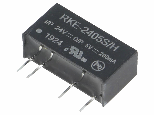 DC/DC konverter - 22,6-26,4V ind til 5V ud, 200mA, 1W (SIP7)