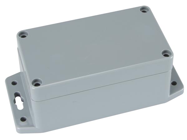 Plastkabinet m. flanger - Mørkegrå, IP65 (115x65x55mm)