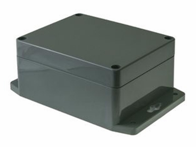 Plastkabinet m. flanger - Mørkegrå, IP65 (115x90x55mm)