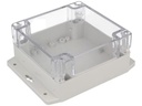 Plastkabinet m. flanger - Klart låg, IP65 (120x120x60mm)