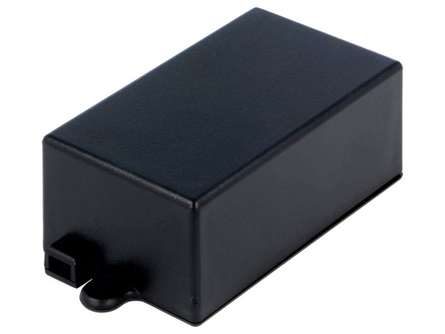 G1013 plastkabinet - Sort m. flanger (38x64x25mm)