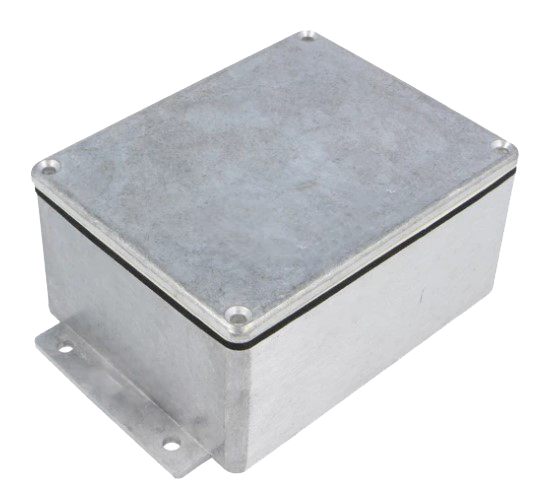 Aluminiumskabinet m. flanger, 114x90x55mm (IP66)