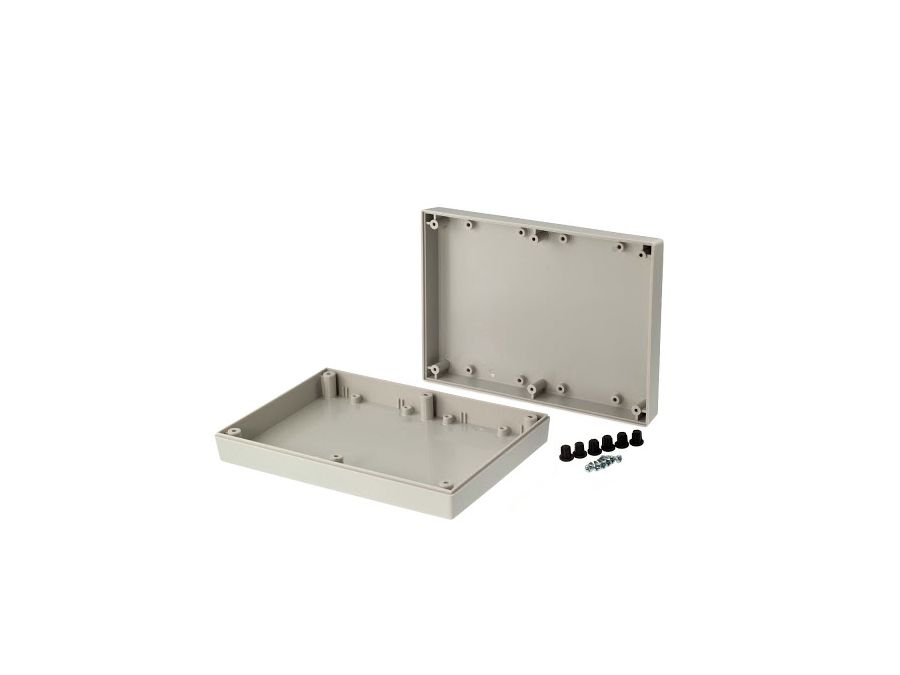 G1208G plastkabinet - Lysegrå, (123x174x38mm)