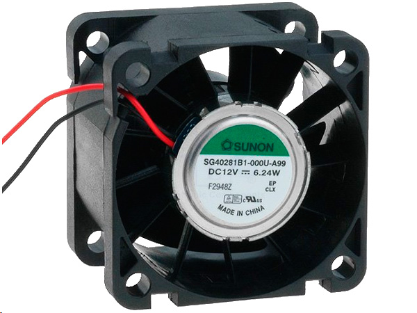 DC blæser - 40x40x28mm 12Vdc / 6,24W m. kugleleje og ledn