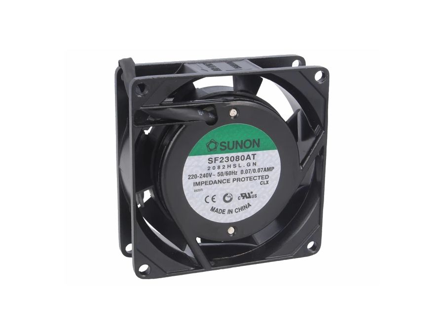 AC blæser - 80x80x25mm 230V Glideleje, 2 ledn.