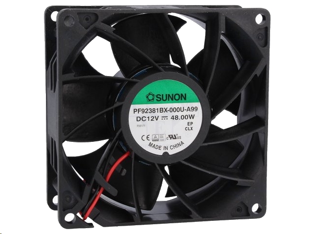 DC blæser - 92x92x38mm 12Vdc / 48W m. kugleleje