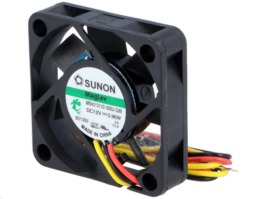 DC blæser - 40x40x10mm 12Vdc / 0,59W Vapo, 3 ledn.