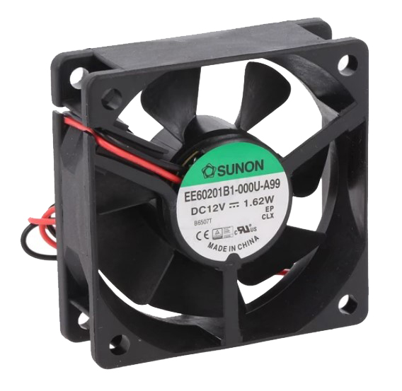 DC blæser - 60x60x20mm 12Vdc 1,62W kugleleje, 2 ledn.