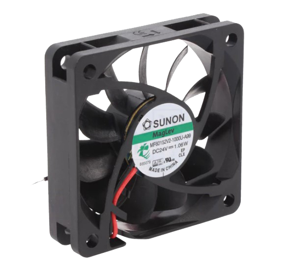 DC blæser - 60x60x15mm 24Vdc / 1,06W Vapo, 2 ledn.