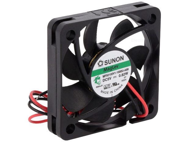 DC blæser - 50x50x10mm 5Vdc / 0,78W, Vapo, 2 ledn.