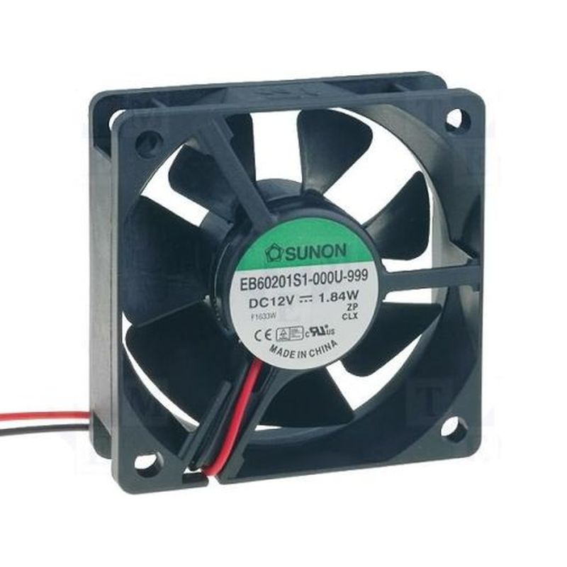 DC blæser - 60x60x20mm 12Vdc / 0,115A   2 ledn.