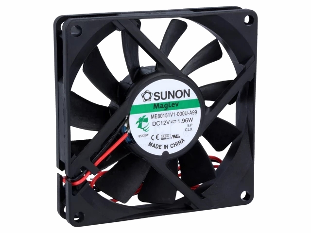 DC blæser - 80x80x15mm 12Vdc / 1,96W Vapo, 2 ledn.