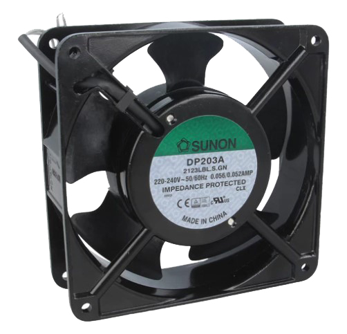 AC blæser - 120x120x38mm 230V 48mA 8,2W m. kugleleje