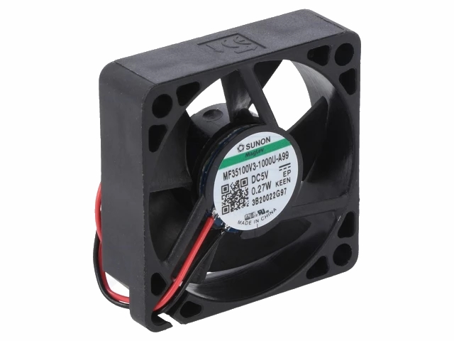 DC blæser - 35x35x10mm 5Vdc 0,23W VAPO, 2 ledn.