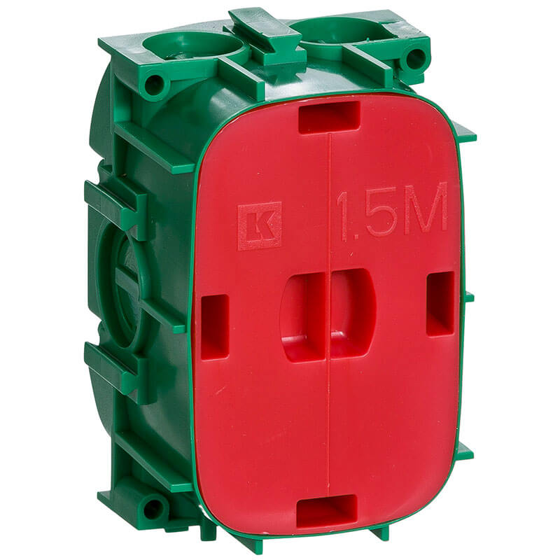 LK Fuga grøn indmuringsdåse 1½ modul 49mm dyb