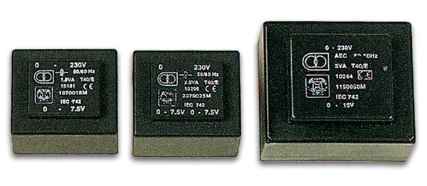 230V printtransformator - 1,2VA 1 x 12V / 100mA