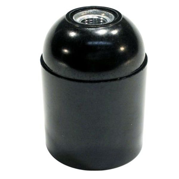 Normalfatning E27 10mm sort