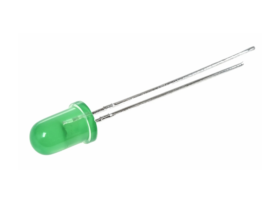 5mm LED - Rund, GRØN diffus (40mcd 30°)