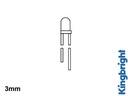 3mm LED - Gul transparant (20mcd 34°)