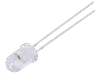 5mm LED - Rund, RØD vandklar (80mcd 20°)