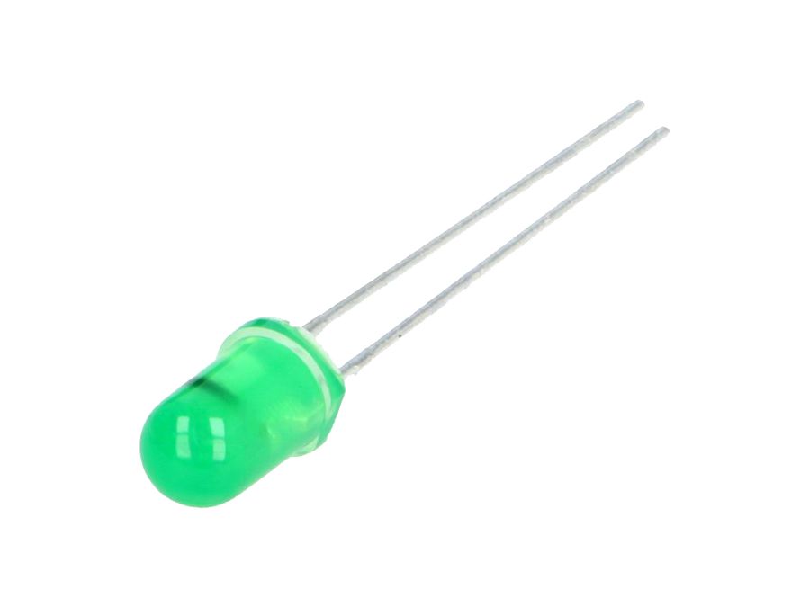 5mm LED - Selvblinkende GRØN diffus, 9V (8mcd 60°)