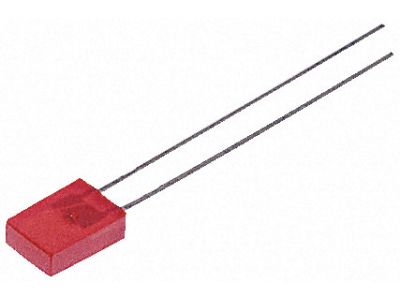 Rektangulær LED - 7x2,3mm, Rød (8mcd 110°)