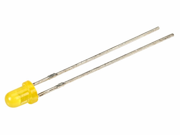 3mm LED - Rund, GUL diffus (15mcd 60°)
