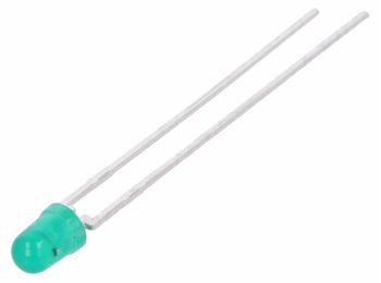 3mm LED - Selvblinkende GRØN diffus, 9V (15mcd 60°)